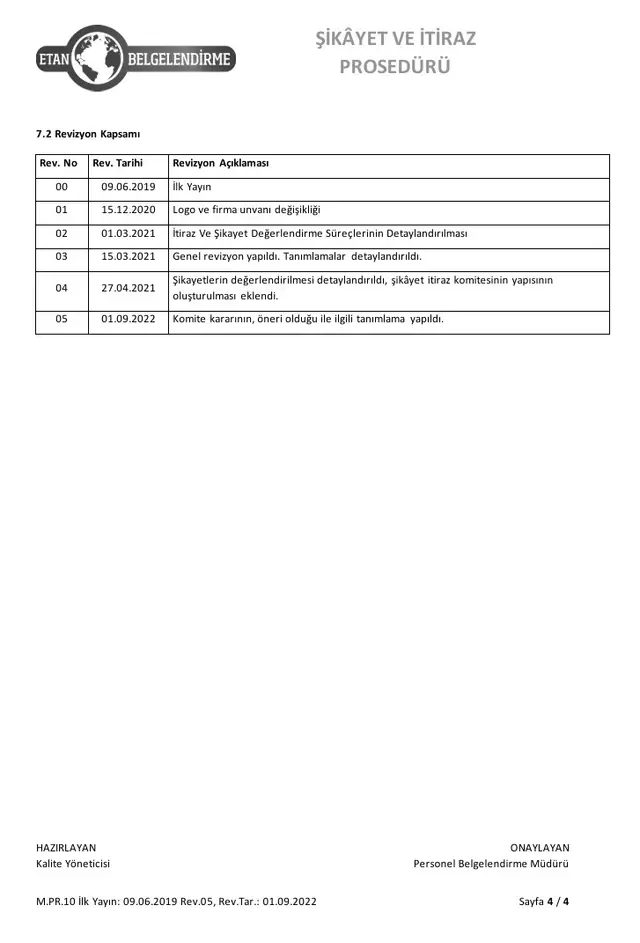 Belgelendirme Yönetim Prosedürü - Sayfa 4