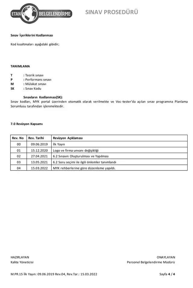Sınav Prosedürü - Sayfa 4